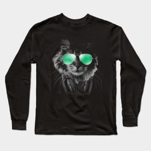 DJ Furry Cat Long Sleeve T-Shirt